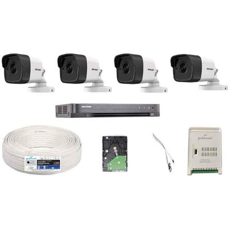 Hikvision 5MP 4 Pcs Bullet Camera with 4 Channel DVR & Hard Disk Kit