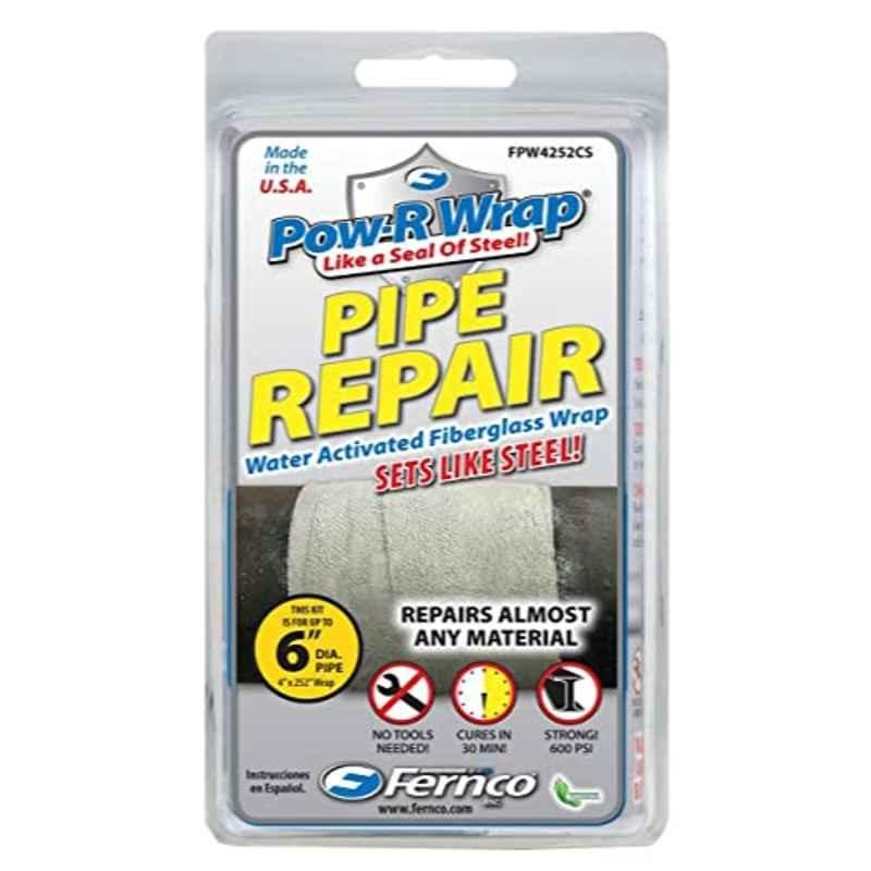 Fernco 252x4 inch Fiberglass Pipe Repair Water Activated Wrap, FPW4252CS
