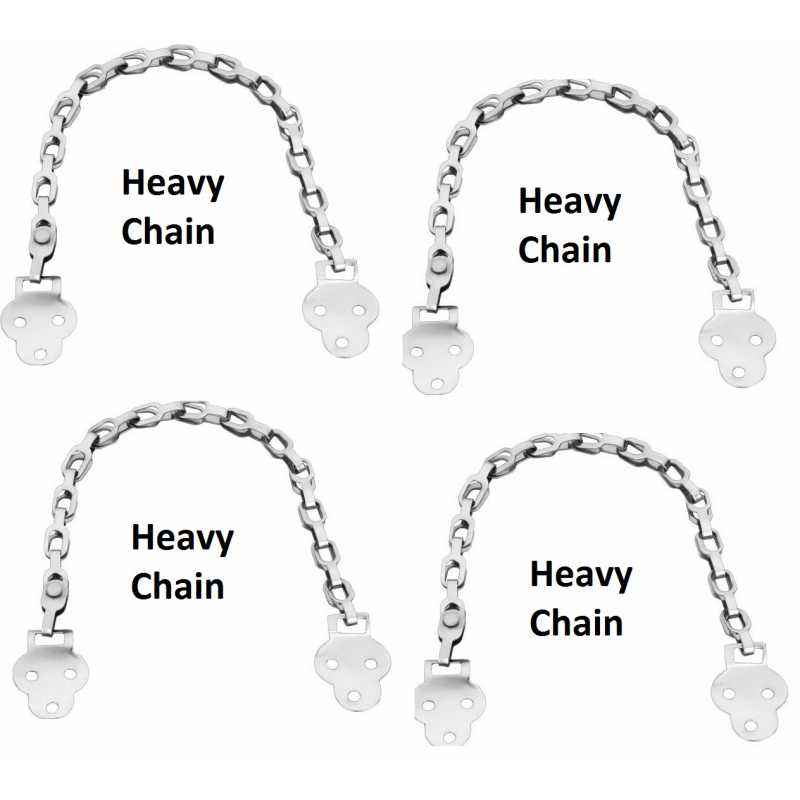 Smart Shophar 10 Inch Stainless Steel Silver Mask Table Chain, 65067-SSTC-SS10-P4 (Pack of 4)
