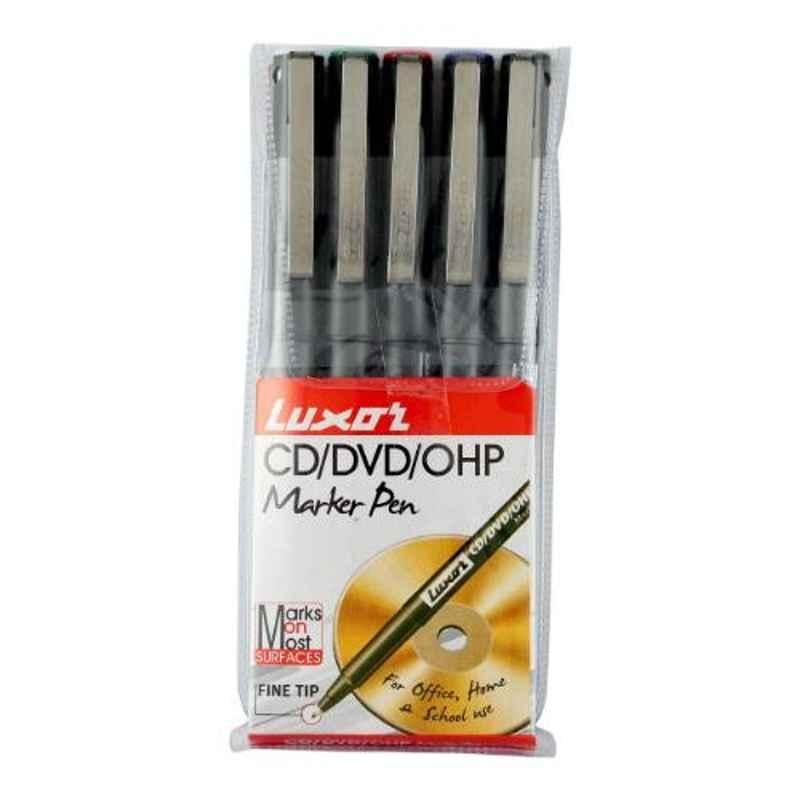 Luxor 5Pcs 968 OHP Assorted colors Permanent Marker Set