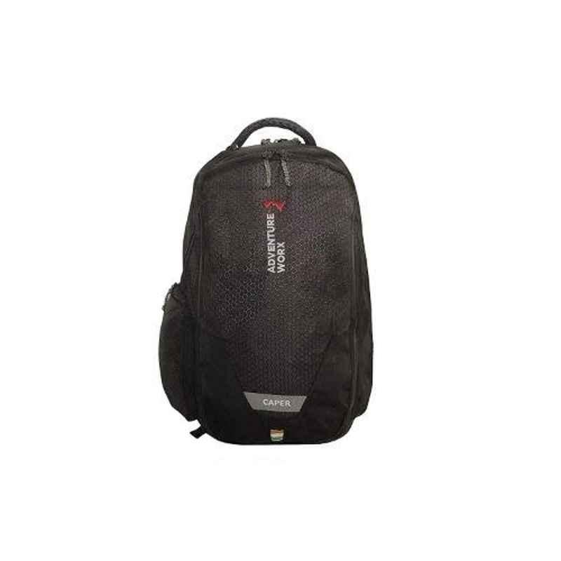Adventure Worx Caper 24L Polyester Black Laptop Backpack with AWT Technology
