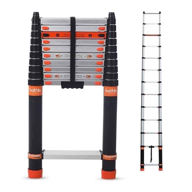 Bathla 15 Step 14.5ft Aluminium Orange & Black Telescopic Ladder, TELE 14.5