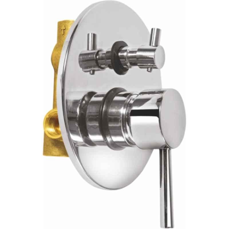 Prestige Flora Brass Chrome Finish 4 Way 2 Inlet Complete Divertor Set with Addons Body