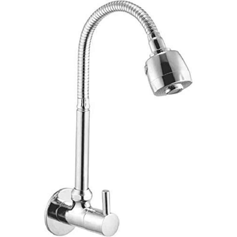 Logger Brass Chrome Plated Sink Cock with Spout Rain Spray & Flange Disc Faucet