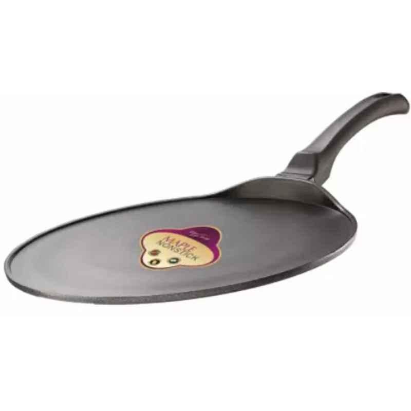 Maple 29 cm Aluminium Hammertone Finish Black Non Stick Diecast Royal Tawa, 72NS035