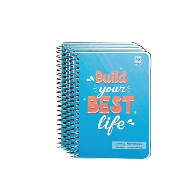 Pragya 160 Pages 17.6x25cm B5 Multicolour Spiral Notebook, PP320 (Pack of 4)