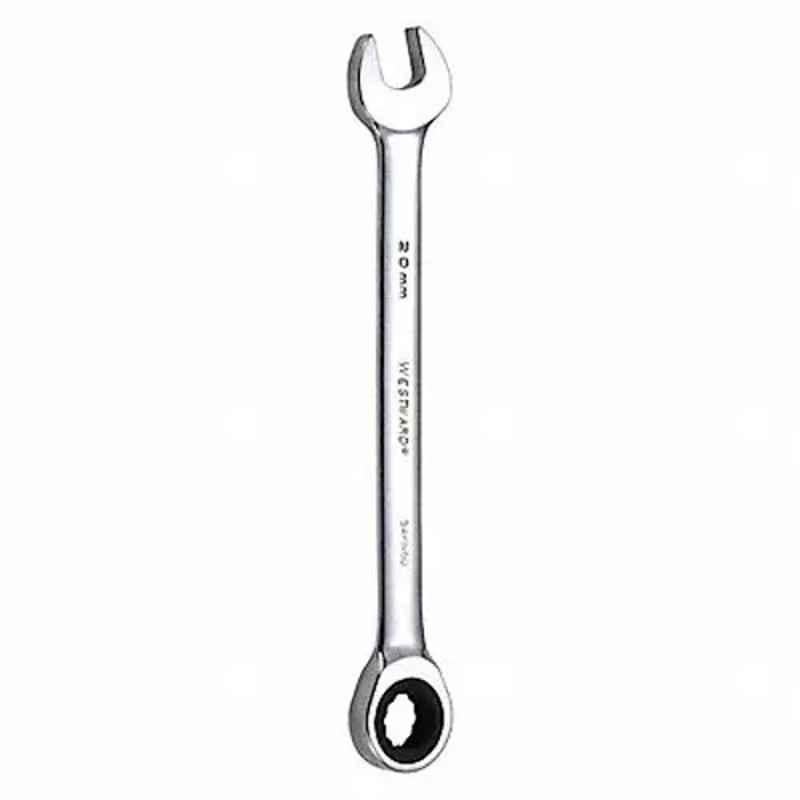 Westward 11-3/8 inch Alloy Steel Chrome Ratchet Wrench, 54PN60