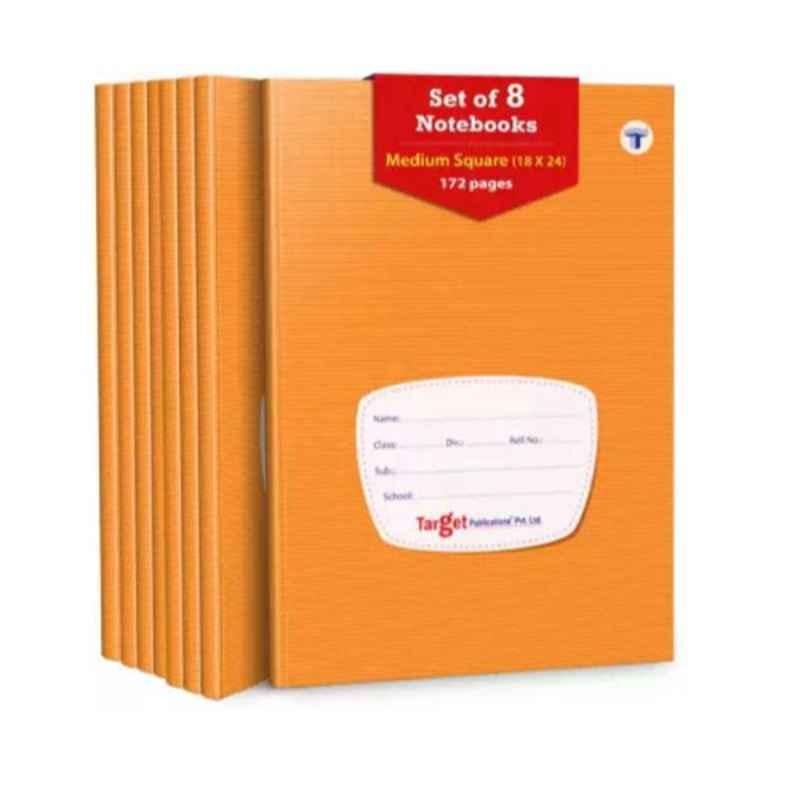 Target Publications 172 Pages Regular xxlarge Square Math Notebooks for Kids & Students, 1278 (Pack of 8)