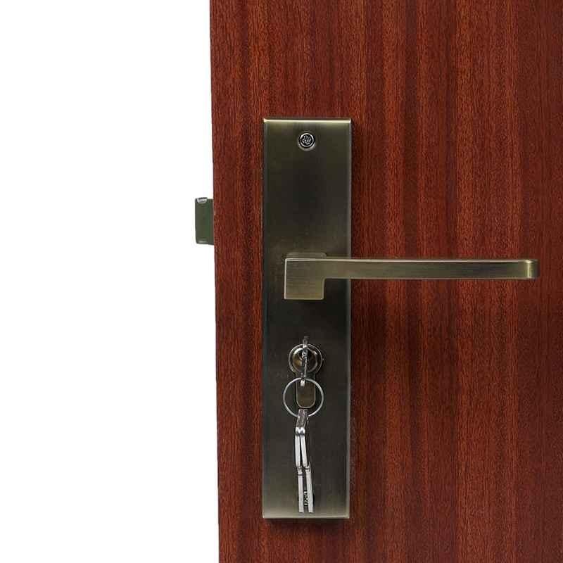 Handle Waala LB-306 8 inch 60mm Stainless Steel Antique Brass Finish One Side Key Heavy Duty Mortise Door Lock Set