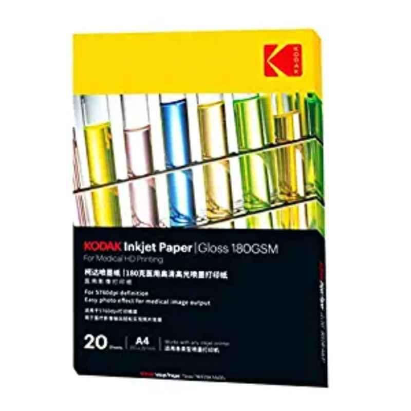 Kodak 20 Sheets 180GSM A4 White & Black High Glossy Medical Photo Paper, 818004MPG