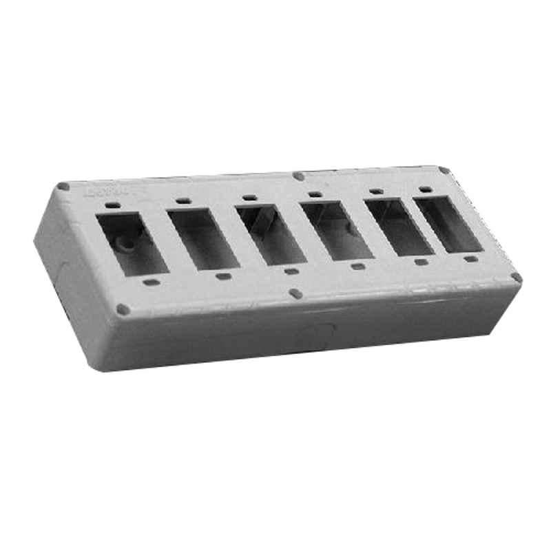 Boxy PVC White 6 Way Non Modular Gang Box (Pack of 6)