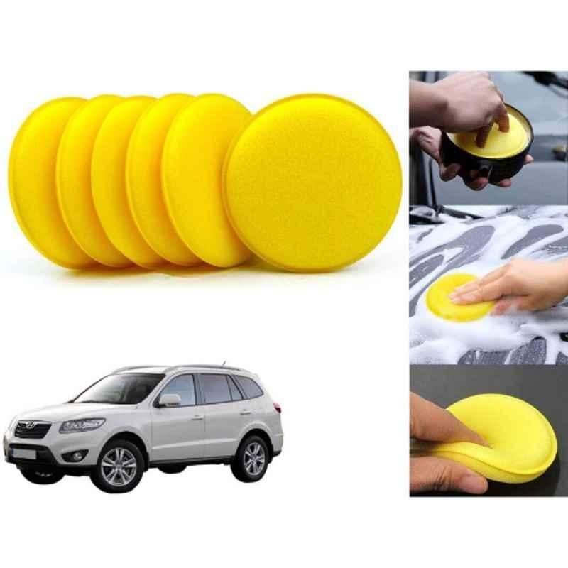 Auto Pearl Polyurethane Beige Washing & Waxing Polish Foam Sponge for Terracan (Pack of 6)