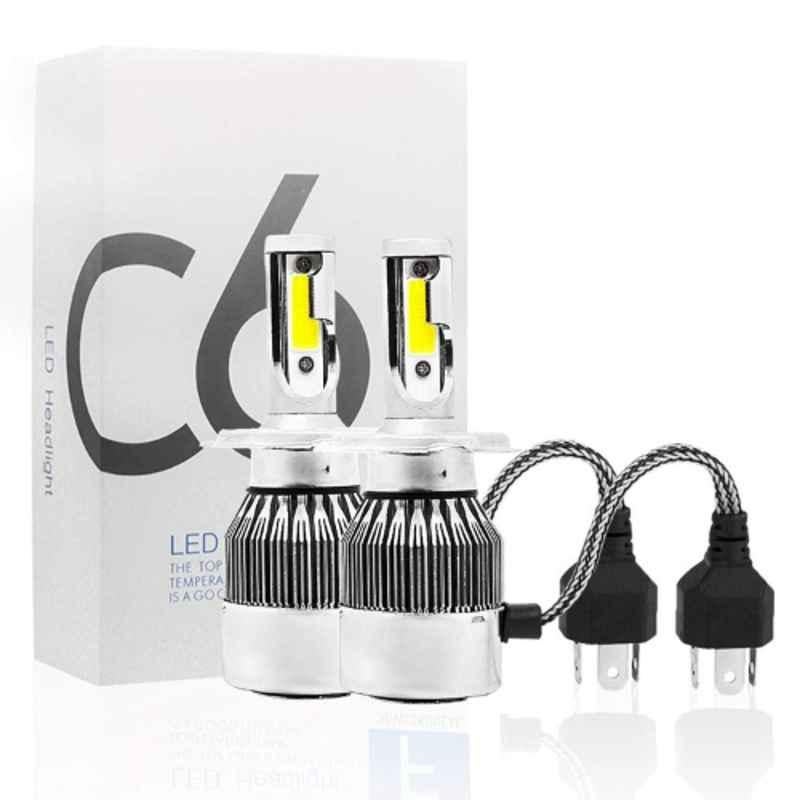 Enexoya C6 2Pcs 110W 6500K H4 White LED Headlight Conversion Bulb Set