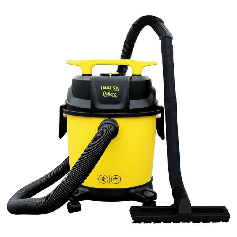 Inalsa Micro WD10 1200W 3-in-1 Yellow & Black Wet & Dry Vacuum Cleaner with 14kPa Suction