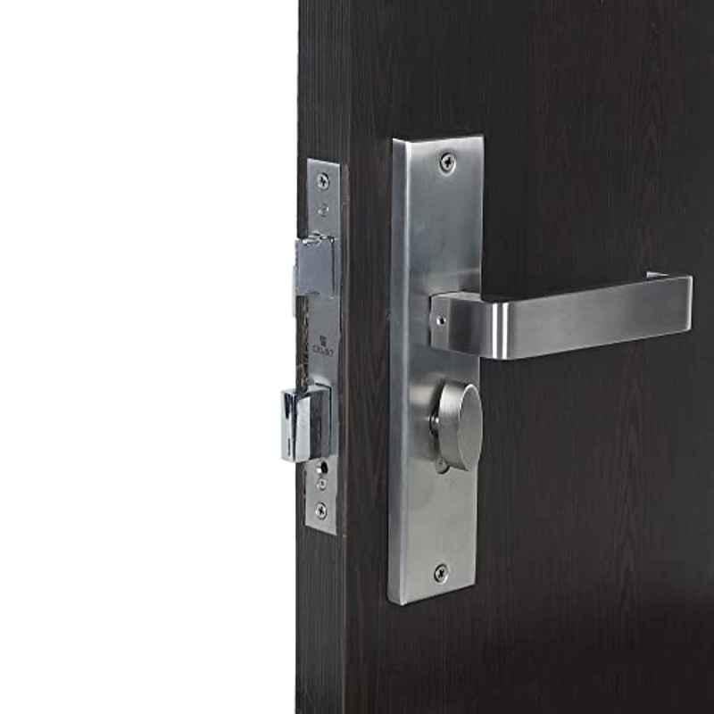 Homexpert Lumbretta-CYS 8 inch 60mm Stainless Steel Silver Cylindrical Plate One Side Key Mortise Door Lock Set