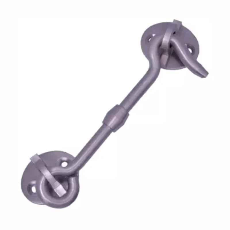 RiseOm 5 inch Satin Silver Finish Brass Oval Eye Gate Hook, G2-KK75-AAFF (Pack of 4)