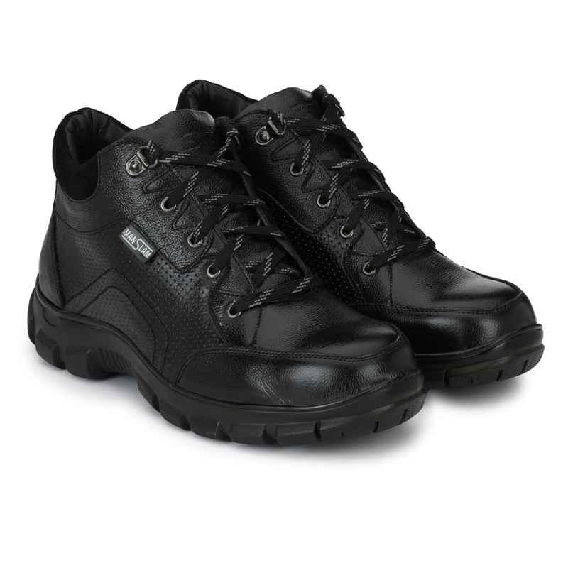 Manslam MLM22 Black Steel Toe Work Safety Shoes, Size: 8