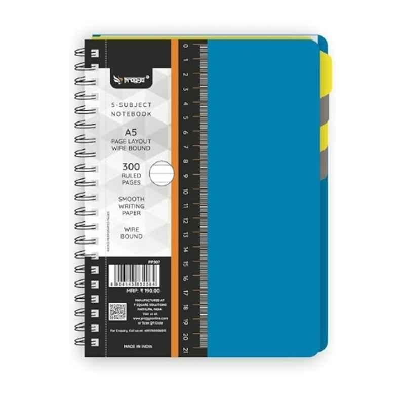 Pragya Pro 300 Pages 19.5x25.5cm B5 Blue 1 Subject Notebook with Plastic Cover, PP311